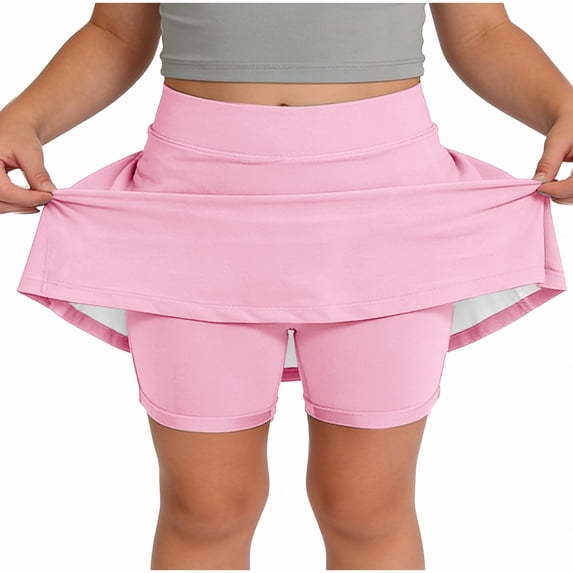 KAUOD Girls Athletic Skorts Tennis Skirt Elastic Waist Golf Workout Skirts Flowy Running School đšniform Mini Skirt