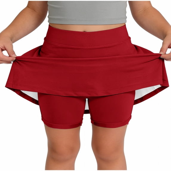 KAUOD Girls Athletic Skorts Tennis Skirt Elastic Waist Golf Workout Skirts Flowy Running School đšniform Mini Skirt