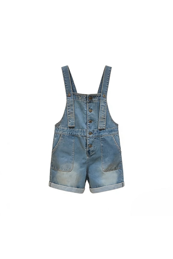 Girls Baggy Denim Overalls Shorts Straight Leg Y2K Trendy Jean Shortall Summer Cute Comfy Street Short Jumpsuit