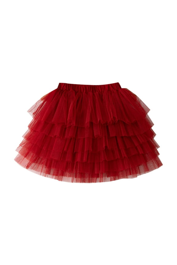 Girls Ballet Tulle Skirt 6 Layers Tutu Skirts Fluffy Cute Party Dance Princess Mini Skirt Puffy Ballet Skirts