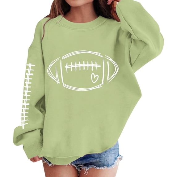 KAUOD Girls Baseball Pullover Sweatshirts Oversized Long Sleeve Casual Tops Teen Kids Cute Sweatshirts Clothes School Hoodie