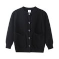 thumbnail image 1 of KAUOD Girls Button Down Knit Cardigan Tops with Pockets Long Sleeve Open Front Sweater Kids Plain Soft Fall Coats Clothes, 1 of 7