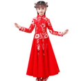 thumbnail image 1 of KAUOD Girls Chinese Dress Suits Cute Bow Embroidery New Years Traditional Pleated Dresses Kids Birthday Pageant Clothes, 1 of 4