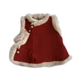 thumbnail image 1 of KAUOD Girls Chinese New Years Fleece Vest Fuzzy Cuffs Winter Sleeveless 𝗧ang Jackets Kids Plain Soft Traditional Waistcoat, 1 of 3