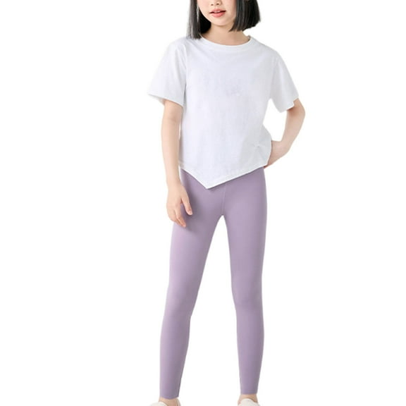 KAUOD Girls Cotton Ballet Dance Tights Plain Stretchy Footless Stocking Leggings Kids Toddler Fleece Warm Pantyhose Tights
