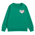 thumbnail image 1 of KAUOD Girls Cotton Crew Neck Sweatshirts Cute Heart Print Ribbed Cuffs Pullover Sweater Teen Kids Long Sleeve Shirt Tops, 1 of 6