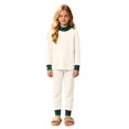 thumbnail image 1 of KAUOD Girls Cotton Sets 2 Pieces Solid Color Toddler Kids Long Sleeve Mod𝐚l Neck Pullover Tops Straight Leg Joggers Outfits Trendy, 1 of 6