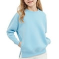 thumbnail image 1 of KAUOD Girls Cotton Sweater Fleece Warm Plain Crew Neck Pullover Tops Clothes Teen Kids Thick Cute Long Sleeve Sweater, 1 of 4