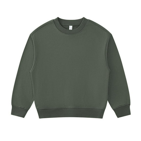 KAUOD Girls Cotton Sweatshirts Plain Long Sleeve Crew Neck Pullover Hoodie Sweatshirts Kids Cute Fall Casual Tops Clothes