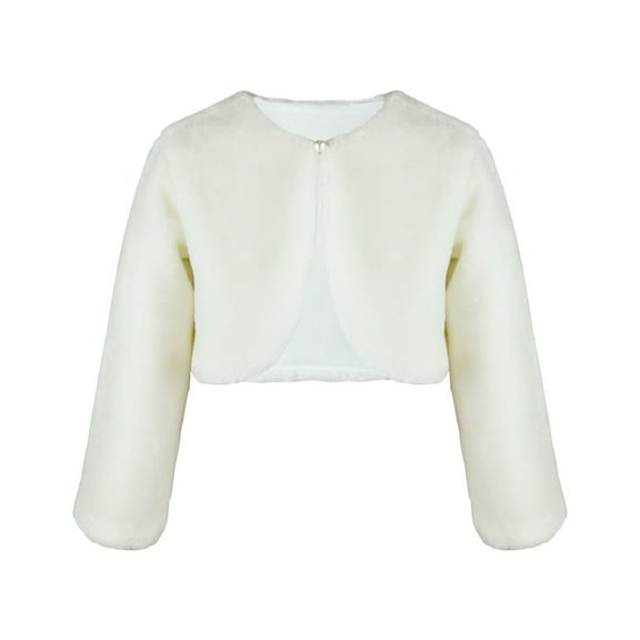 KAUOD Girls Cropped Cardigan Flannel Soft Open Front Sweater Kids Toddler Plain Long Sleeve Cute Cardigan Coats Warm Casual