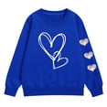 thumbnail image 1 of KAUOD Girls Cute Heart Crew Neck Sweatshirts Oversized Love Graphic Knit Pullover Sweater Kids Cotton Long Sleeve Shirt Tops, 1 of 6