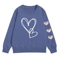 thumbnail image 1 of KAUOD Girls Cute Heart Crew Neck Sweatshirts Oversized Love Graphic Knit Pullover Sweater Kids Cotton Long Sleeve Shirt Tops, 1 of 6