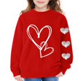 thumbnail image 1 of KAUOD Girls Cute Heart Crew Neck Sweatshirts Oversized Love Graphic Knit Pullover Sweater Kids Cotton Long Sleeve Shirt Tops, 1 of 8