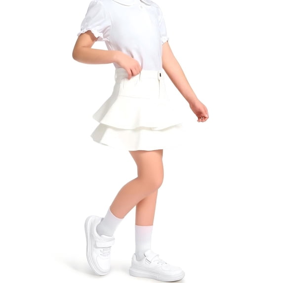 KAUOD Girls Denim Mini Skirt Ruffle 𝗧iered Layer Jean Skirts Stretchy Cute High Waist Zipper Skirts Y2K Dance Skirt