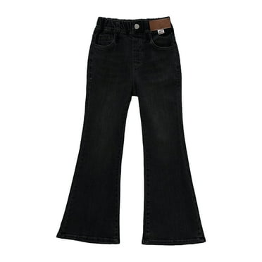 KAUOD Girls Flare Jeans Elastic Waisted Wide Leg Denim Pants Slim Fit Bell Bottom Jeans Kids Stretchy Bootcut Yoga Pants