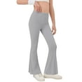 thumbnail image 1 of KAUOD Girls Flare Leggings Soft Stretchy Bell-Bottom Gym Footless Tights Kids Warm Plain High Waist Slim Stocking Leggings, 1 of 6