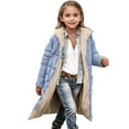 thumbnail image 1 of KAUOD Girls Fleece Lined Long Coats Teen Kids Waterproof Padded Hooded Puffer Jackets Winter Warm Zipper Windproof Outwear, 1 of 3