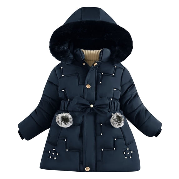 KAUOD Girls Fleece Parka Coats Winter Padded Waterproof Puffer Jackets Teen Kids Quilted Warm Ski down Outwear with Pockets