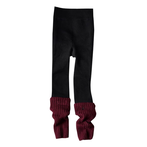 KAUOD Girls Fleece Thermal Tights Full Length Cotton Stretchy Footed Leggings Kids Toddler School Dress Opaque Pantyhose