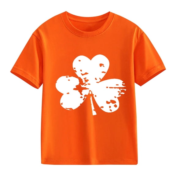KAUOD Girls Flower Graphic T Shirt Cotton Short Sleeve Crew Neck Summer Tops Kids Loose Fit Soft St Patricks Day Shirt Clothes