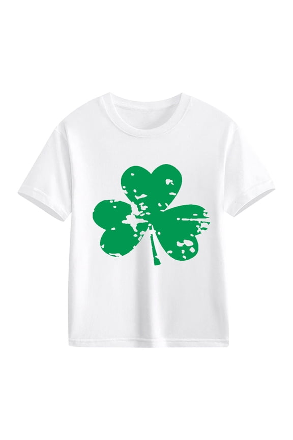 Girls Flower Graphic T Shirt Cotton Short Sleeve Crew Neck Summer Tops Kids Loose Fit Soft St Patricks Day Shirt Clothes