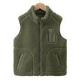 thumbnail image 1 of KAUOD Girls Fuzzy Mock Neck Vest Zip up Winter Fleece Sleeveless Coats Front Zipper Pockets Plush Outwear Vest Padded Warm, 1 of 6