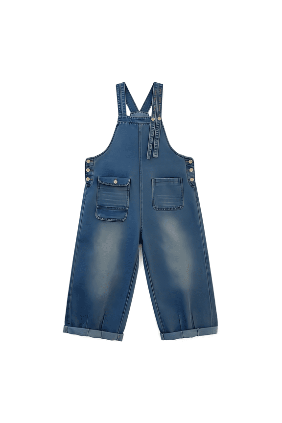 Girls' Girlfriend Overall Kids Jumpsuits & Rompers Distressed Bib Denim Overalls Teen Wide Leg Stretchy Ripped Jeans Workwear