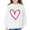 thumbnail image 1 of KAUOD Girls Heart Print Sweatshirts Oversized Love Graphic Knit Pullover Sweater Teen Kids Long Sleeve Cotton Shirt Tops, 1 of 6