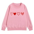 thumbnail image 1 of KAUOD Girls Heart Print Sweatshirts Ribbed Cuffs Cute Crew Neck Pullover Tops Clothes Teen Kids Long Sleeve Cotton Hoodies, 1 of 6