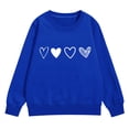 thumbnail image 1 of KAUOD Girls Heart Print Sweatshirts Ribbed Cuffs Cute Crew Neck Pullover Tops Clothes Teen Kids Long Sleeve Cotton Hoodies, 1 of 6