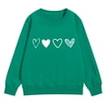 thumbnail image 1 of KAUOD Girls Heart Print Sweatshirts Ribbed Cuffs Cute Crew Neck Pullover Tops Clothes Teen Kids Long Sleeve Cotton Hoodies, 1 of 6