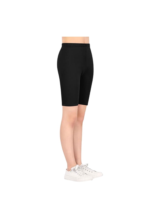 Girls Knee Length Leggings Summer Running Athletic Shorts High Waist Skinny Stretchy Dance Yoga B𝗶ke Short Pants