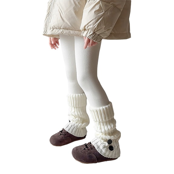 KAUOD Girls Knit Thermal Tights Pants Thick Fleece Stretchy School Leggings Kids Toddler Winter Warm Opaque Pantyhose