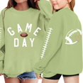 thumbnail image 1 of KAUOD Girls Letter Print Sweatshirt Football Graphic Crewneck Pullover Long Sleeve Sweaters Kids Casual Fashion Top School Hoodies, 1 of 6