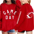 thumbnail image 1 of KAUOD Girls Letter Print Sweatshirt Football Graphic Crewneck Pullover Long Sleeve Sweaters Kids Casual Fashion Top School Hoodies, 1 of 6