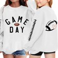 thumbnail image 1 of KAUOD Girls Letter Print Sweatshirt Football Graphic Crewneck Pullover Long Sleeve Sweaters Kids Casual Fashion Top School Hoodies, 1 of 6