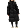 thumbnail image 1 of KAUOD Girls Long Puffer Jackets Winter Thick Warm Hooded Parka Coats Windproof Soft Quilted down Outwear Padded Coats, 1 of 4