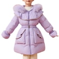 thumbnail image 1 of KAUOD Girls Long Puffer Parka Removable Faux-Fu𝐫 Hood Kid's Winter Jacket Coats, 1 of 9