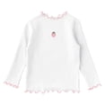 thumbnail image 1 of KAUOD Girls Long Sleeve Shirt Cute Lettuce Edge Trim Basic Layering T-Shirt Tops Kids Solid Color Slim Fit Tee Blouse, 1 of 3