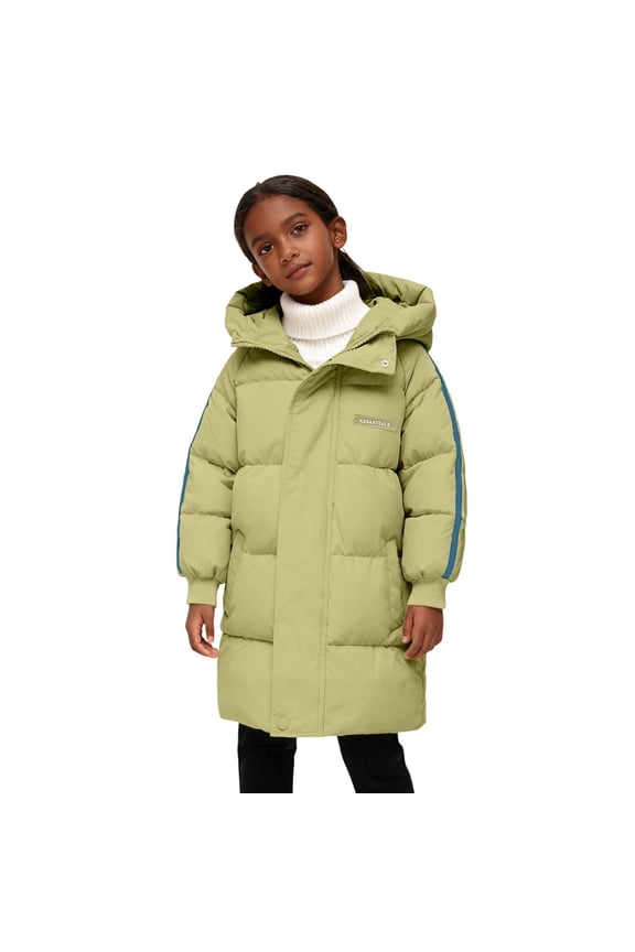 Girls Long Winter Puffer Coats Quilted Waterproof Hooded down Jackets Kids Padded Insulated Snow Ski Outwear Clothes