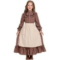 thumbnail image 1 of KAUOD Girls Oktoberfest Long Dirndl Dress Skirts Outfits Long Sleeve Pleated Elegant Traditional Dresses Cute Retro Dress, 1 of 9
