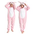 thumbnail image 1 of KAUOD Girls Onesie Rabbit Hooded Fleece Button up Animal Onesie Soft Cozy Hooded Jumpsuit Kids Fall Winter Outfits Cute Clothes, 1 of 4