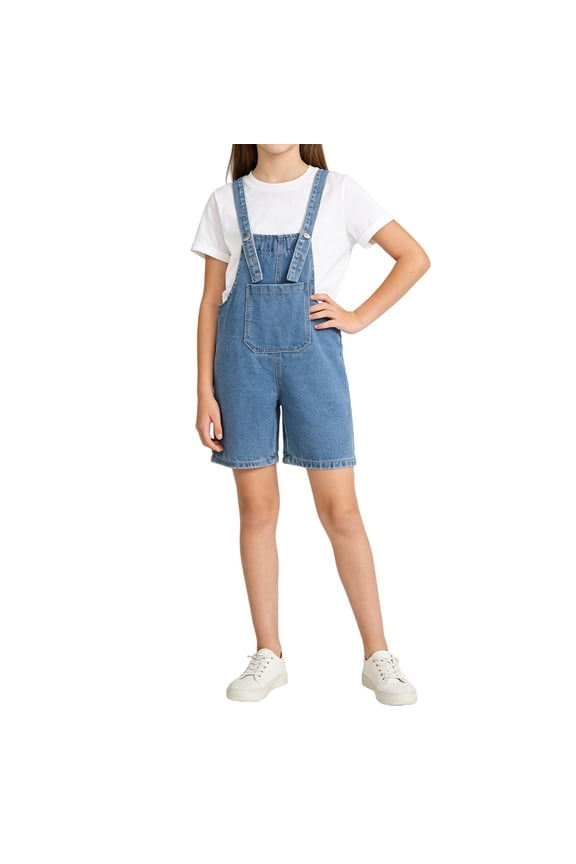 Girls Overalls Shorts Baggy Adjustable Strap Wide Leg Shortall Teen Summer Trendy Cozy Casual Comfort Jumpsuit
