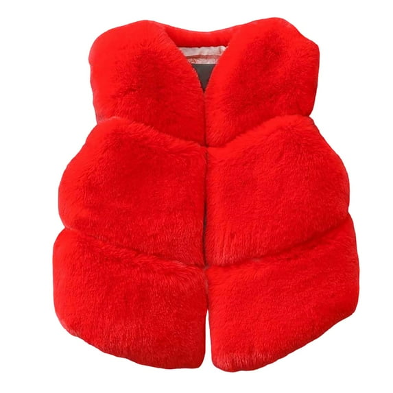 KAUOD Girls Padded Quilted Sherpa Vest Winter Warm Open Front Fleece Sleeveless Jackets Teen Kids Fuzzy Windproof Waistcoat
