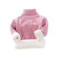 thumbnail image 1 of KAUOD Girls Ribbed Knit Crew Neck Sweater Long Sleeve Fleece Lined Thermal Pullover Tops Kids Winter Thick Shirt Clothes, 1 of 9