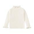thumbnail image 1 of KAUOD Girls Ribbed Knit Sweater Crew Neck Stretchy Warm Pullover Sweater Clothes Kids Plain Cotton Long Sleeve Shirt Tops, 1 of 9