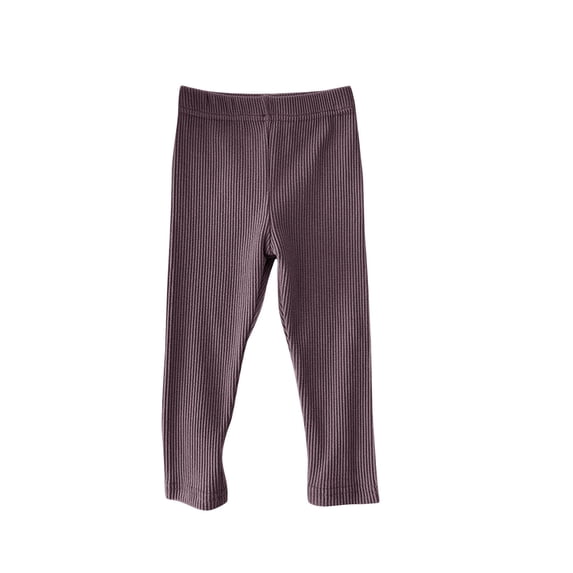 KAUOD Girls Ribbed Stretchy Leggings Straight High Waist Cotton Thermal Tights Pants Kids Soft Plain Gym Yoga Leggings