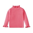 thumbnail image 1 of KAUOD Girls Ribbed Sweater Bell Long Sleeve Stretchy Turtleneck Pullover Sweaters Kids Plain Fall Warm Tops Casual Clothes, 1 of 9