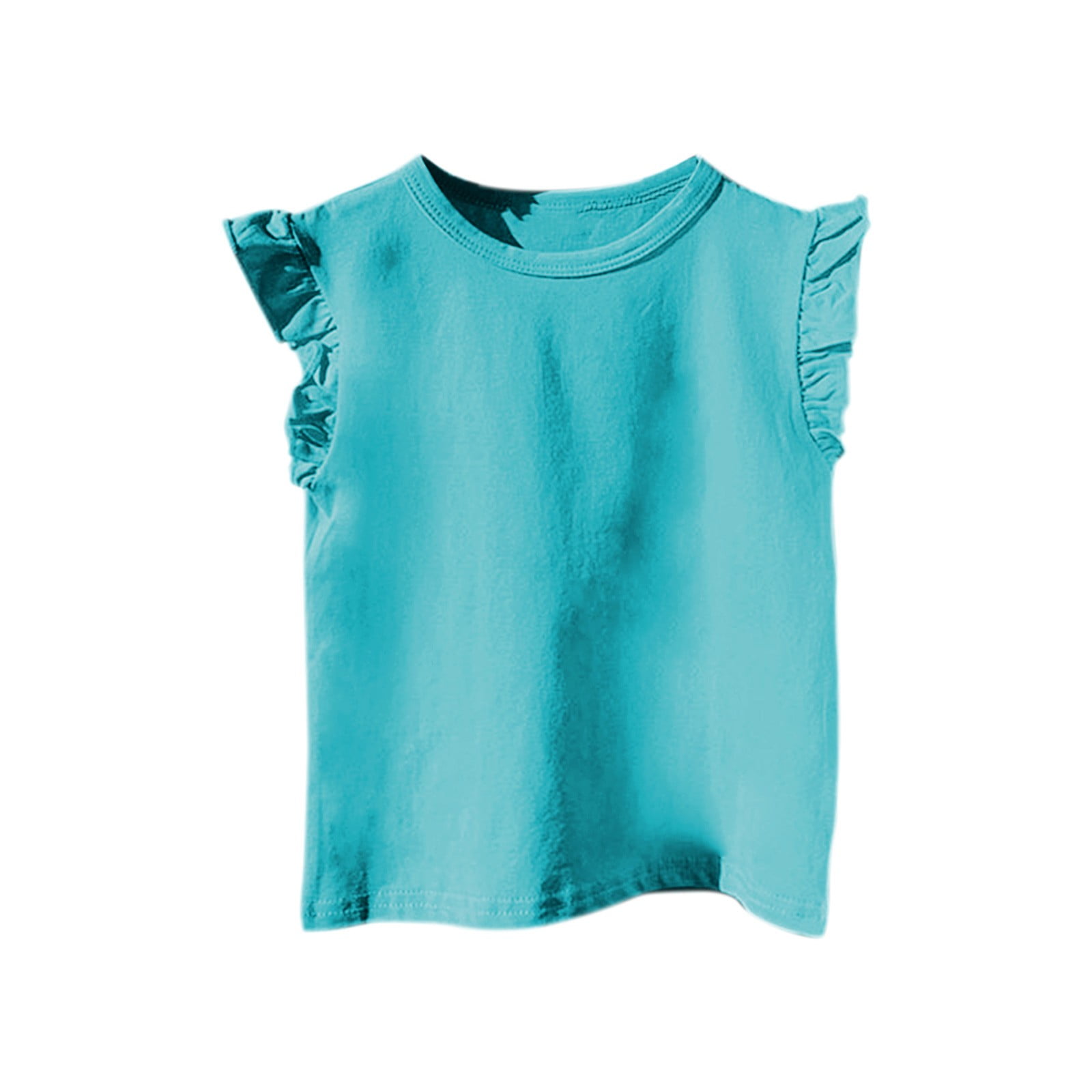 KAUOD Girls Ruffle Sleeveless Tank Tops Solid Basic Athletic Wear T KAUOD Girls Ruffle Sleeveless Tank Tops Solid Basic Athletic Wear T