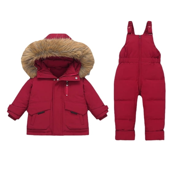 KAUOD Girls Ski Jackets Bib Overall Set 2 Piece Winter Snowboard Snow Suits Kids Toddler Waterproof Warm Snowpants Outfits